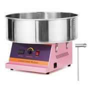 Electric Commercial Cotton Candy Machine, Candy Floss Maker with Stainless Steel Bowl, Sugar Scoop, Pink
